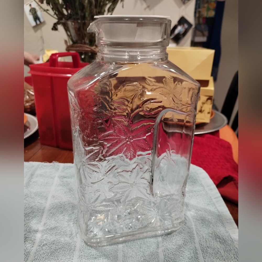 Princess House Crystal Juice Water Container Plastic Pour Spout